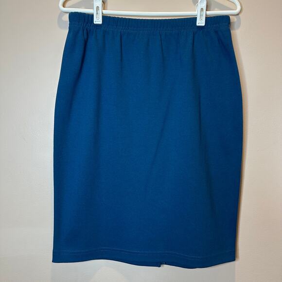 Lands' End Blue Button Up Cardigan & Matching Skirt Set Womens Petite Size MP - Picture 5 of 11